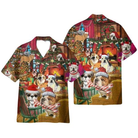 Christmas With Bulldog Funny Hawaiian Shirt