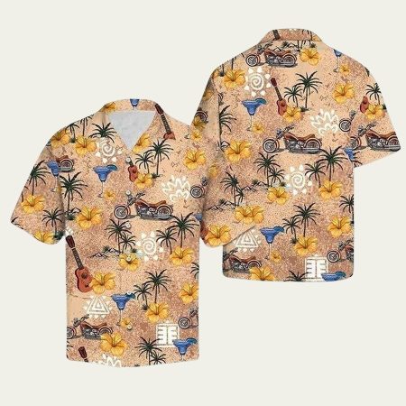Classic vintage motorcycle hawaiian shirt