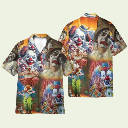 Clown Vintage Cirrcus Pattern Hawaiian Shirt