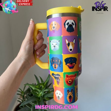 Colorful Dog Custom  Quencher 40oz Stainless Steel 30oz 40 oz Tumbler With Handle HG