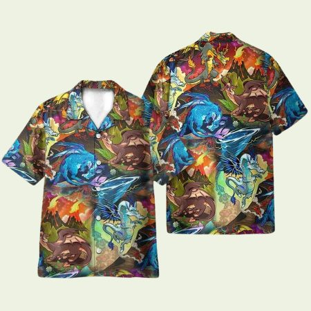 Colorful Art Elements Dragon Hawaiian Shirt