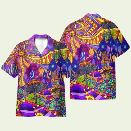 Mushroom Hippie Hawaiian Shirt