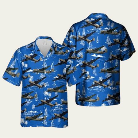 Consolidated B 24 Liberator Diamond Lil Hawaiian Shirt