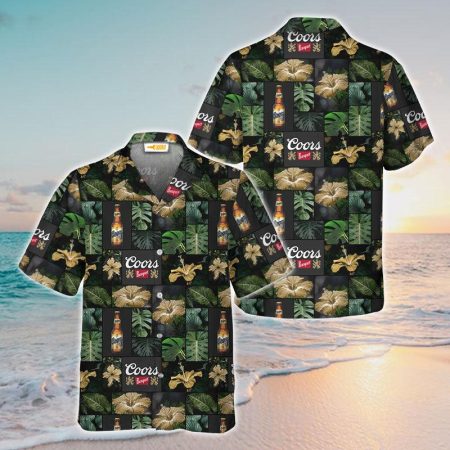 Coor Banquet Tropical Monstera Flower Hawaiian Shirt, Tropical Hibiscus Coor Banquet Button Down Shirts, Tropical Coor Banquet Summer Aloha Shirt