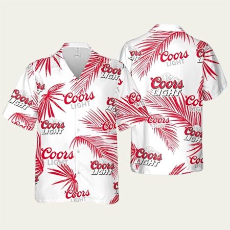 Coors Light Palm Leaves Pattern Hawaiian Shirt