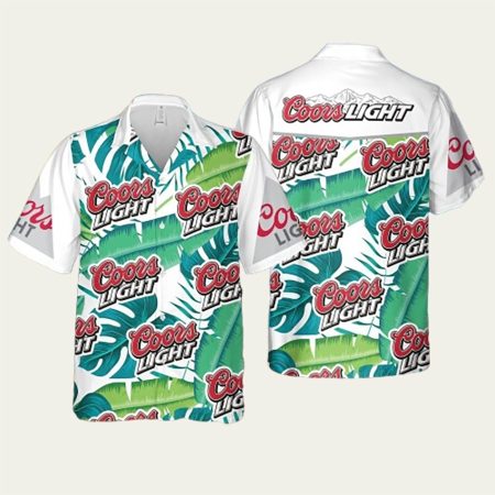 Coors Light Floral White Pattern Summer Hawaiian Shirt
