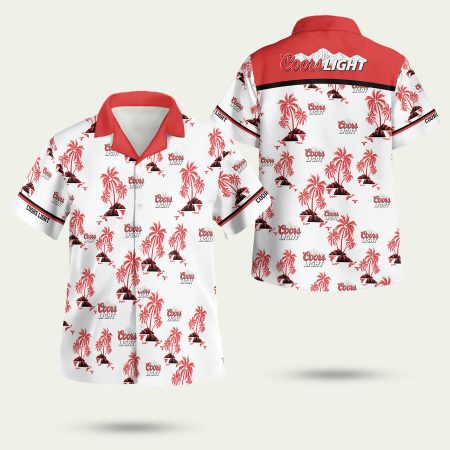 Coors Light Logo Coconut Island Summer Hawaiian Shirt