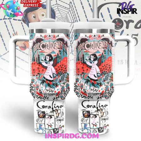 Coraline Neil Gaiman  30oz 40 oz Tumbler With Handle HG Cup