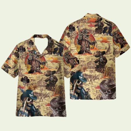 Cowboy Skull Hawaiian Shirt