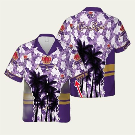 Personalized Crown Royal Classic Coconut Tree Hawaiian Shirt