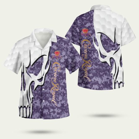 Crown Royal Navy Camo Skull Hawaiian Shirt