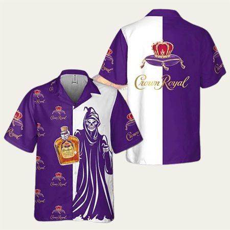 Crown Royal Death White And Purple Hawaiian Shirt