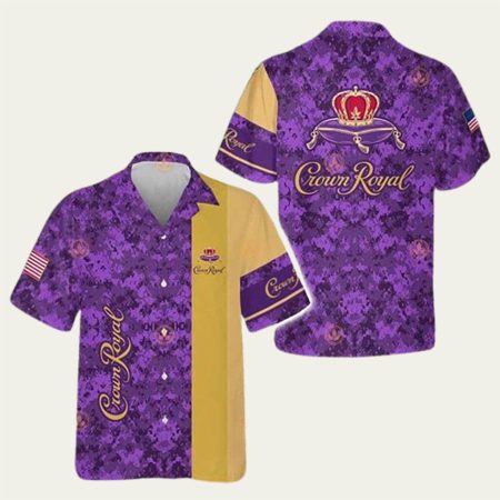 Crown Royal Summer Purple And Yellow Cool Hawaiian Shirt