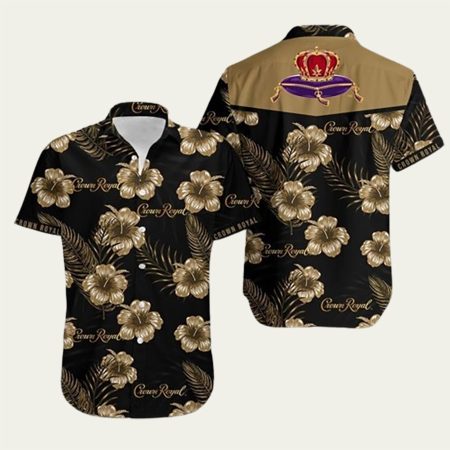 Crown Royal Floral Black Summer Hawaiian Shirt