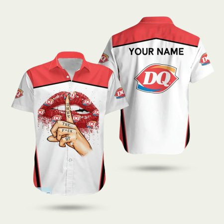 Personalized Dairy Queen Logo Quiet Mouth Lips Hawaiian Shirt