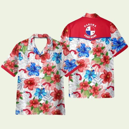 Panama Tropical Flowers Pattern Hawaiian Shirt