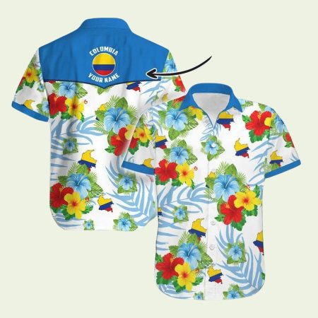 Personalized Proud Colombia Hawaiian Shirt