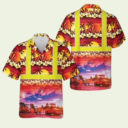 Road Construction Tropical Hawaiian Shirt