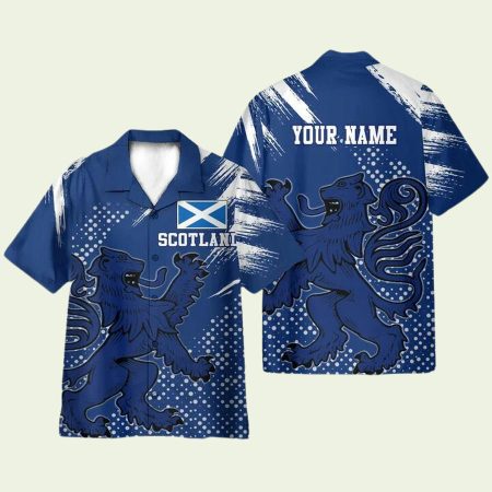 Scottish Lovers Scotland Lion Grunge Hawaiian Shirt