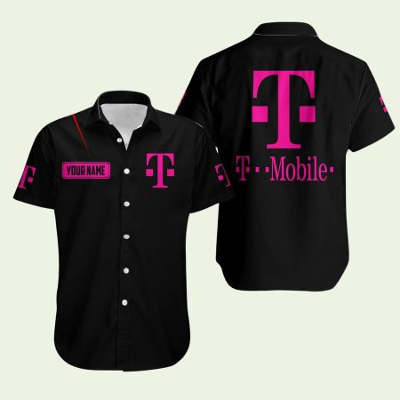 Personalized Tmobile Logo Black Hawaiian Shirt
