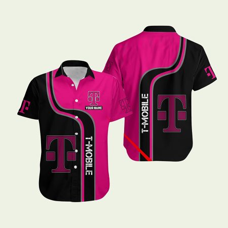 Tmobile Logo Vintage Black And Pink Hawaiian Shirt
