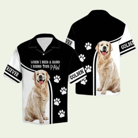 Cute Dog Golden Retriever Aloha Hawaiian Shirt