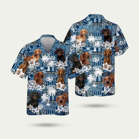 Dachshund Tropical Vintage Hawaiian Shirt