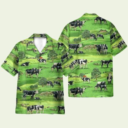 Dairy Cow On Grass Valley Hawaiian Shirt
