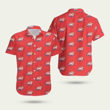 Dairy Queen Black Pattern Hawaiian Shirt