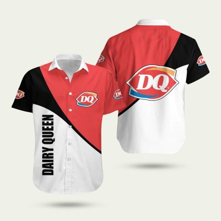 Dairy Queen In My Heart Black White And Red Hawaiian Shirt