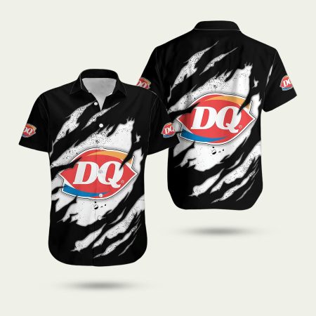 Dairy Queen Logo Inside Me Black And White Hawaiian Shirt