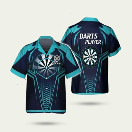 Dartboard And Arrow Blue Hawaiian Shirt