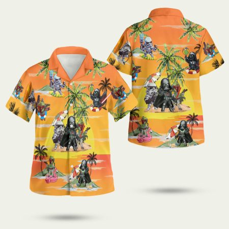 Darth Vader Summer Time Coconut Tree Pattern Hawaiian Shirt