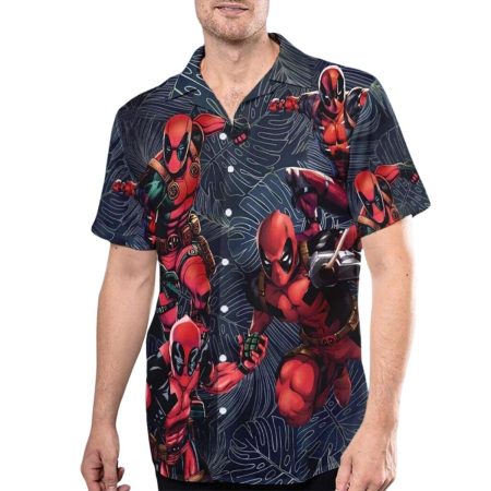Deadpool Avengers Tropical Leaves Hawaiian Shirt
