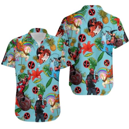 Deadpool Wade Wilson Floral Tropical Hawaiian Shirt