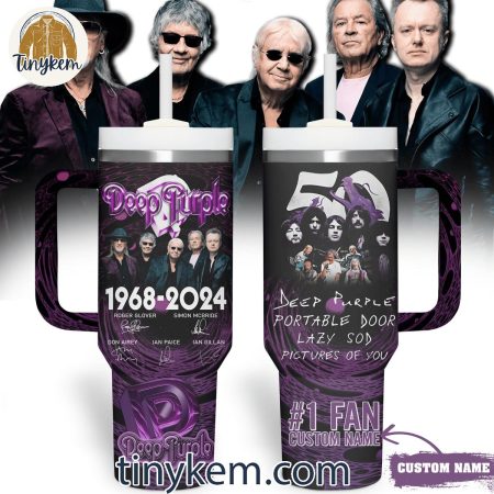 Deep Purple #1 Fan Portable Door Lazy Sod 1968-2024 Customized  30oz or 40oz Stainless Steel Tumbler With Handle HG