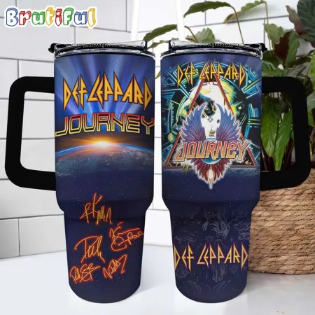 Def Leppard Journey Signature Custom Quencher 30oz or 40oz Stainless Steel Tumbler With Handle HG