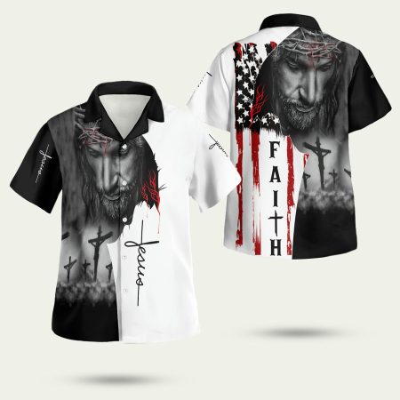 Discover Cool American Flags God Jesus Christian Cross Faith Easter Day Hawaiian Shirt