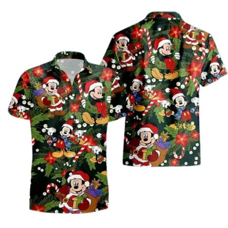 Disney Christmas Tropical Festive Mickey Holiday Hawaiian Shirt