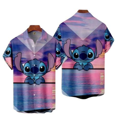 Disney Movies Lilo & Stitch Tropical Retro Pattern Hawaiian Shirt