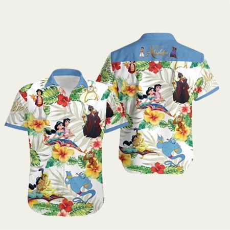 Disney Aladdin And Jasmine Princess Coconut Hawaiian Shirt