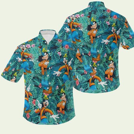 Disney Goofy Tropical Pattern Hawaiian Shirt