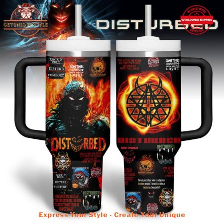 Disturbed Band Rock N Roll 40oz   30oz or 40oz Stainless Steel Tumbler With Handle HG