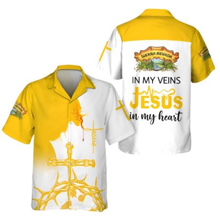 Sierra Nevada Brewing Jesus In My Heart Hawaiian Shirt, Christian Sierra Nevada Beer Hawaiian Shirt,sierra Nevada Beer Jesus Christ Aloha Shirts