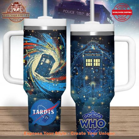 Doctor Who Tardis 40oz   30oz or 40oz Stainless Steel Tumbler With Handle HG