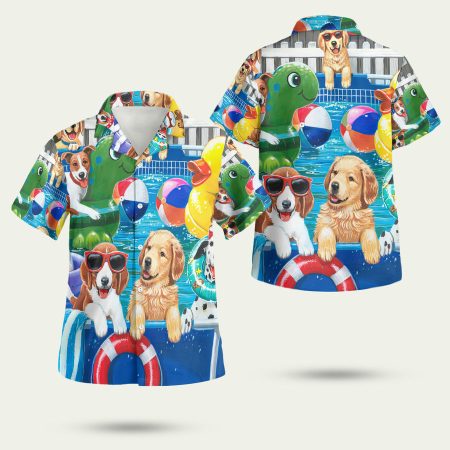 Dog Pool Party Hawaiian Shirt