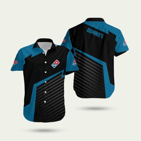 Dominos Pizza Black And Blue Hawaiian Shirt