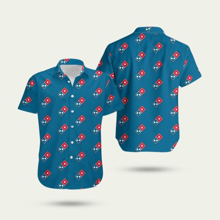 Dominos Pizza Logo Dark Blue Hawaiian Shirt