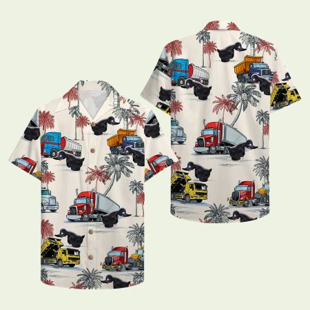 Duck Truck Pattern Hawaiian Shirt