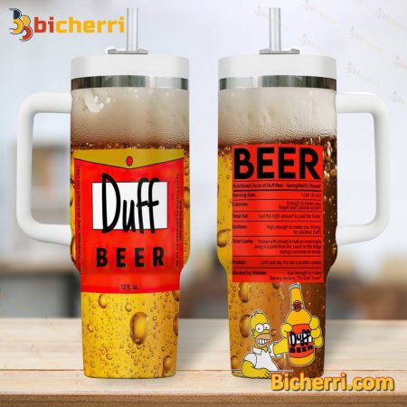Duff Beer Nutritional Facts Of Duff Beer 30oz or 40oz Stainless Tumbler With Handle NVA